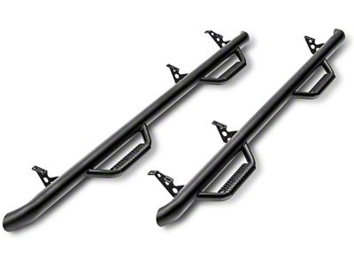 N-Fab Wheel 2 Wheel Nerf Side Step Bars; Textured Black (17-25 F-350 Super Duty SuperCrew w/ 8-Foot Bed)