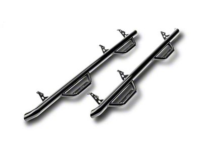 N-Fab Wheel 2 Wheel Bed Access Nerf Side Step Bars; Gloss Black (17-25 F-350 Super Duty Regular Cab w/ 8-Foot Bed)