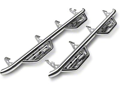 N-Fab Cab Length Podium Nerf Side Step Bars; Polished Stainless (17-24 F-350 Super Duty SuperCab)