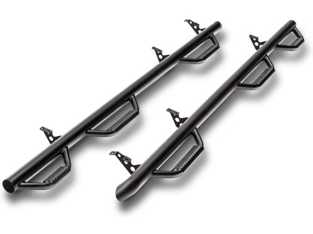 N-Fab Wheel 2 Wheel Bed Access Nerf Side Step Bars; Textured Black (19-24 RAM 2500 Mega Cab)