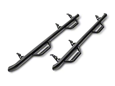 N-Fab Wheel 2 Wheel Nerf Side Step Bars; Textured Black (03-09 RAM 2500 Quad Cab w/ 6.4-Foot Box)