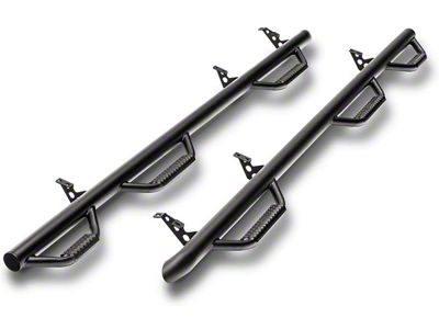 N-Fab Wheel 2 Wheel Bed Access Nerf Side Step Bars; Textured Black (06-09 RAM 2500 Mega Cab)