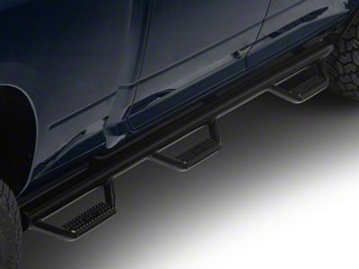 N-Fab Wheel 2 Wheel Bed Access Nerf Side Step Bars; Gloss Black (19-24 RAM 3500 Crew Cab w/ 6.4-Foot Box)