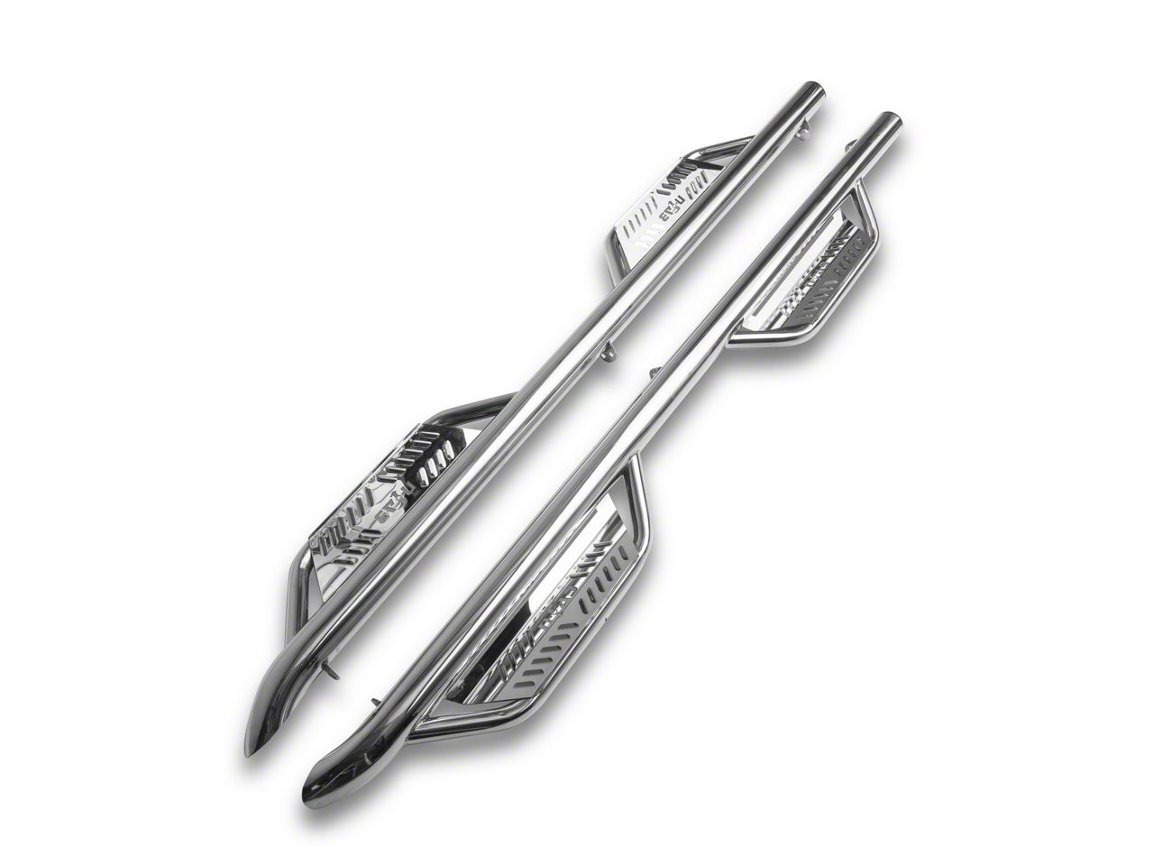 RT N-Fab Cab Length Podium Nerf Side Step Bars; Polished Stainless