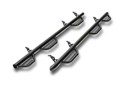 N-Fab Wheel 2 Wheel Bed Access Nerf Side Step Bars; Textured Black (03-09 RAM 3500 Quad Cab w/ 6.4-Foot Box)