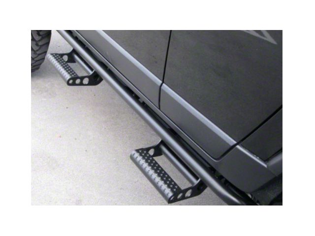 N-Fab Cab Length RKR Side Rails with Detachable Steps; Textured Black (19-23 Ranger SuperCrew)