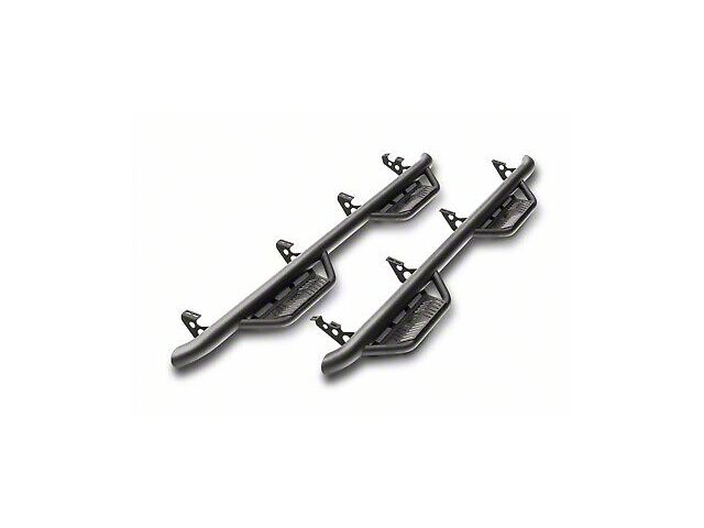 N-Fab Cab Length Podium Nerf Side Step Bars; Textured Black (19-24 Sierra 1500 Double Cab)