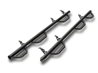 N-Fab Wheel 2 Wheel Bed Access Nerf Side Step Bars; Textured Black (19-25 Sierra 1500 Double Cab)