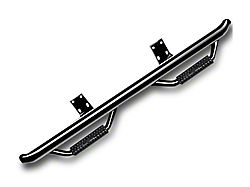 N-Fab Cab Length Nerf Side Step Bars; Gloss Black (17-19 Sierra 2500 HD Crew Cab)