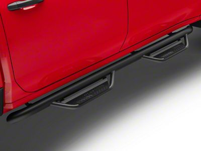 N-Fab Cab Length Podium Nerf Side Step Bars; Textured Black (20-25 Sierra 2500 HD Crew Cab)