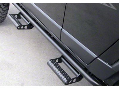 N-Fab Cab Length RKR Side Rails with Detachable Steps; Textured Black (20-24 Sierra 3500 HD Crew Cab)