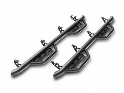 N-Fab Cab Length Podium Nerf Side Step Bars; Textured Black (07-13 Sierra 3500 HD Extended Cab)
