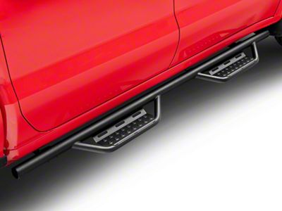 N-Fab Cab Length RS Nerf Side Step Bars; Textured Black (19-25 Silverado 1500 Crew Cab)