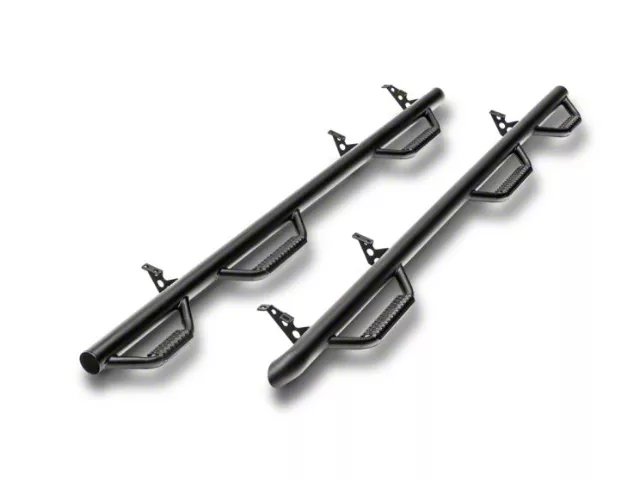N-Fab Wheel 2 Wheel Bed Access Nerf Side Step Bars; Textured Black (19-24 Silverado 1500 Double Cab)