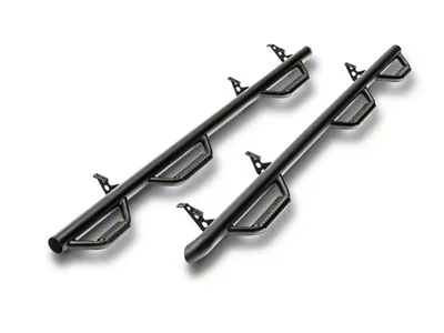 N-Fab Wheel 2 Wheel Bed Access Nerf Side Step Bars; Textured Black (01-06 Silverado 2500 HD Crew Cab w/ 6.50-Foot Standard Box)