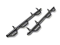 N-Fab Wheel 2 Wheel Bed Access Nerf Side Step Bars; Gloss Black (20-26 Silverado 3500 HD Crew Cab w/ 6.90-Foot Standard Box)
