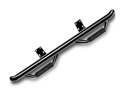 N-Fab Cab Length Nerf Side Step Bars; Gloss Black (07-10 Silverado 3500 HD Crew Cab)