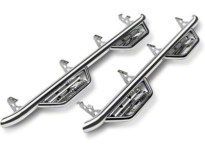 N-Fab Cab Length Podium Nerf Side Step Bars; Polished Stainless (20-25 Silverado 3500 HD Crew Cab)