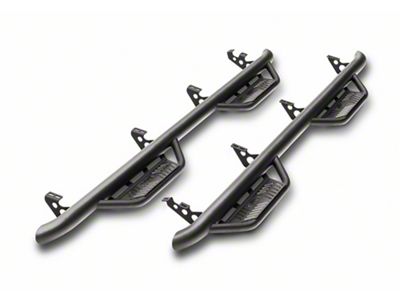 N-Fab Cab Length Podium Nerf Side Step Bars; Textured Black (17-25 F-250 Super Duty SuperCab)