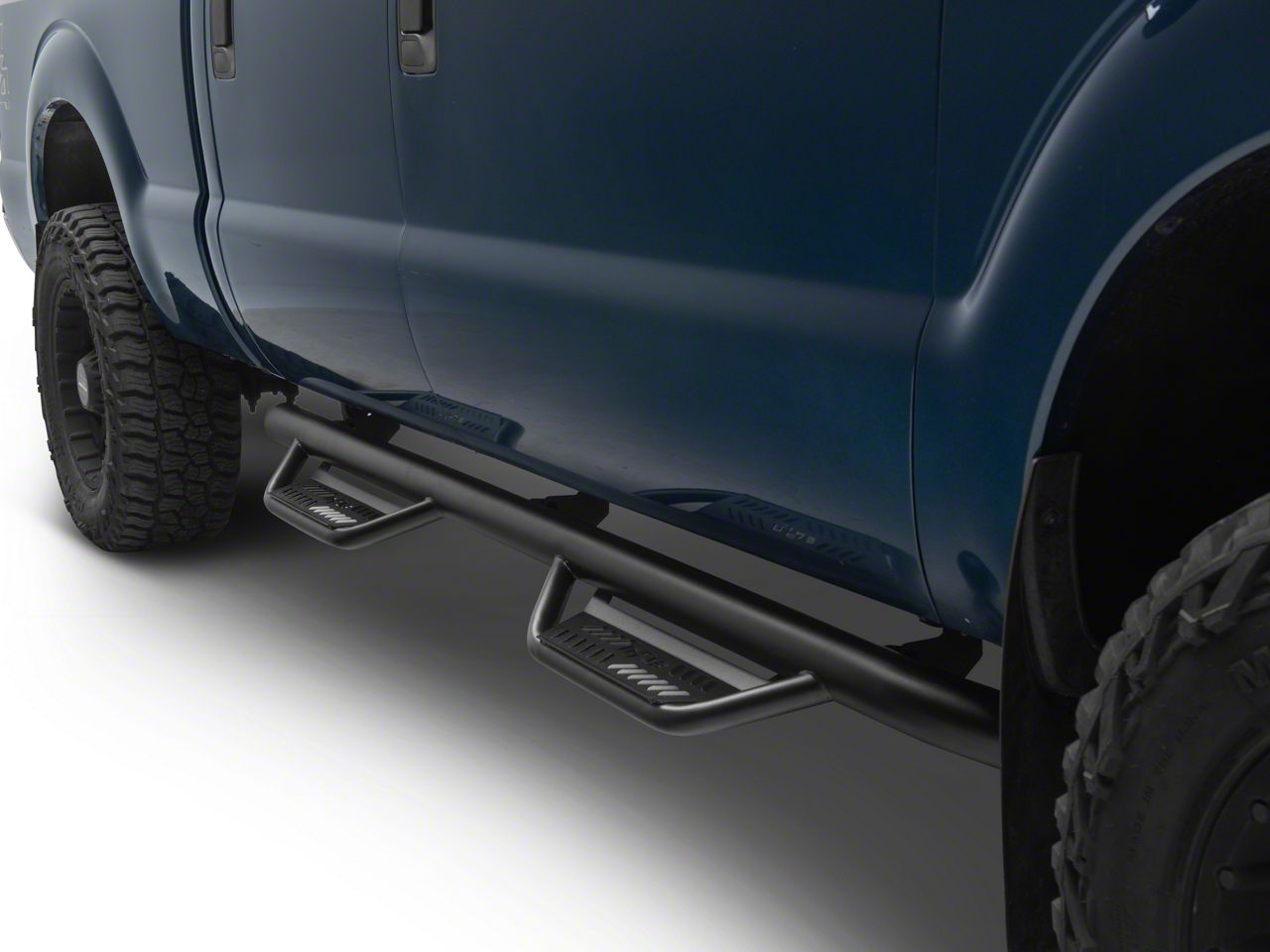 RT N-Fab Cab Length Podium Nerf Side Step Bars; Textured Black