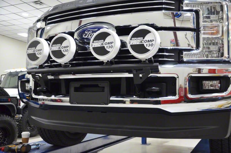 NFab F250 Super Duty Front Light Mount Bar; Textured Black SD0957 (17