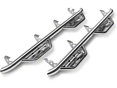 N-Fab Cab Length Podium Nerf Side Step Bars; Polished Stainless (17-24 F-250 Super Duty SuperCrew)