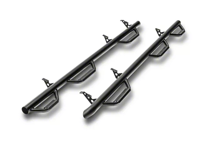 N-Fab Wheel 2 Wheel Bed Access Nerf Side Step Bars; Textured Black (17-24 F-250 Super Duty DRW SuperCrew w/ 8-Foot Bed)
