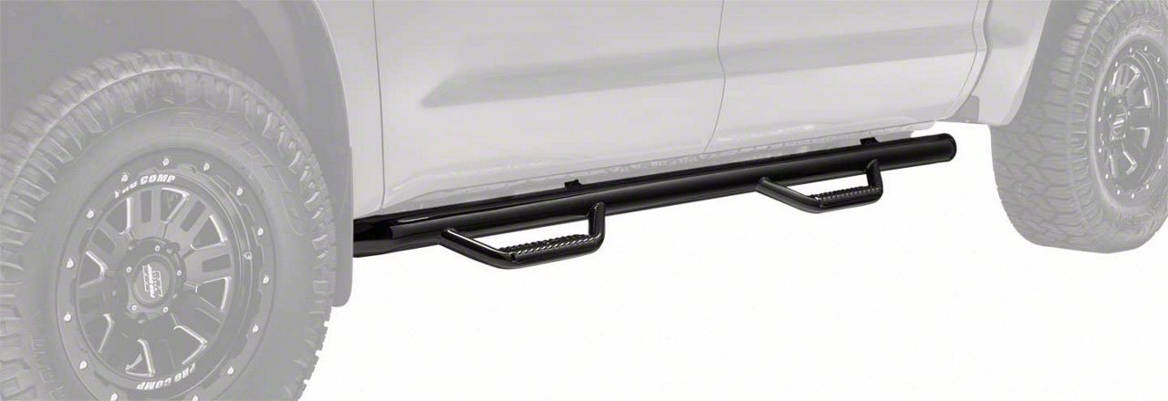 2x Black Die-Cast Aluminum Nerf Side Step Bars – SUV Truck Pickup – DTM 5-STP-BK