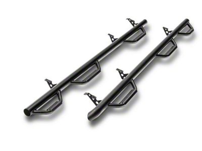 N-Fab Wheel 2 Wheel Bed Access Nerf Side Step Bars; Textured Black (19-25 Sierra 1500 Crew Cab w/ 5.80-Foot Short Box)
