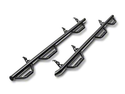 N-Fab Wheel 2 Wheel Bed Access Nerf Side Step Bars; Gloss Black (19-25 Sierra 1500 Crew Cab w/ 5.80-Foot Short Box)