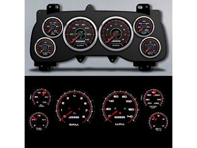 New Vintage USA CFR Series Direct Fit Gauge Kit; Red (99-01 RAM 1500)