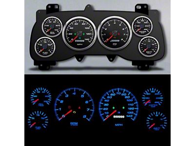 New Vintage USA Performance II Series Direct Fit Gauge Kit; Black (99-01 RAM 1500)