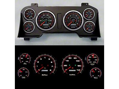 New Vintage USA CFR Series Direct Fit Gauge Kit; Red (94-98 RAM 2500)