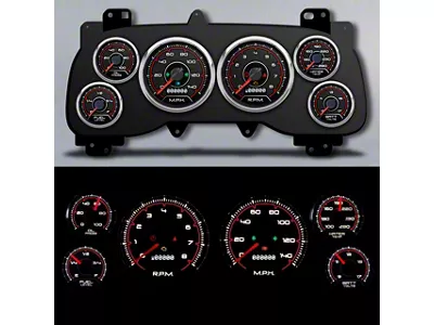 New Vintage USA CFR Series Direct Fit Gauge Kit; Red (99-02 RAM 3500)