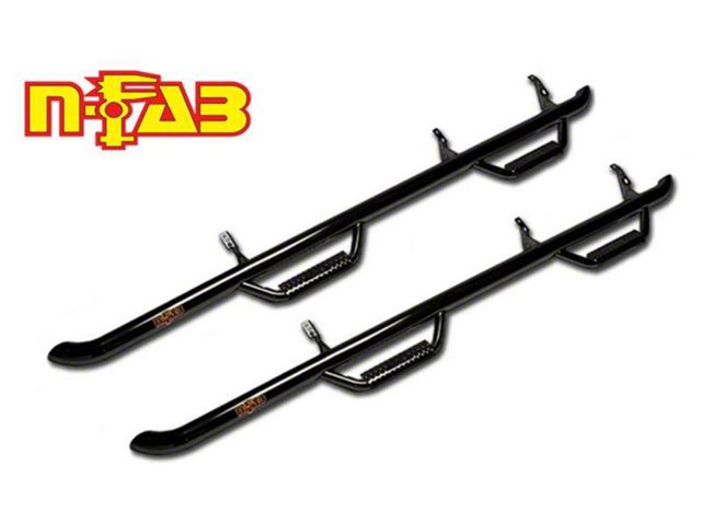 N-Fab Cab Length Nerf Side Step Bars; Gloss Black (15-24 F-150 SuperCab)