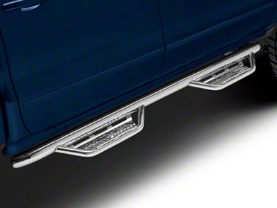 N-Fab Cab Length Podium Nerf Side Step Bars; Polished Stainless (14-18 Silverado 1500 Crew Cab)