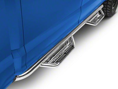 N-Fab Cab Length Podium Nerf Side Step Bars; Polished Stainless (15-24 F-150 SuperCrew)