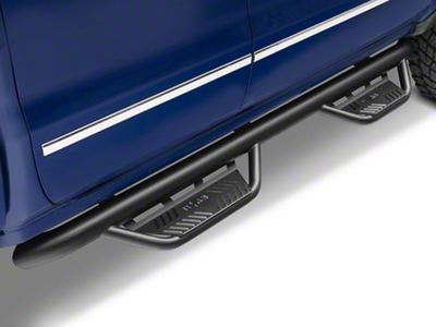 N-Fab Cab Length Podium Nerf Side Step Bars; Textured Black (14-18 Silverado 1500 Double Cab)