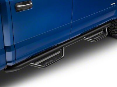 N-Fab Cab Length Podium Nerf Side Step Bars; Textured Black (15-24 F-150 SuperCrew)