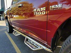 N-Fab Cab Length Podium Nerf Side Step Bars; Polished Stainless (09-18 RAM 1500 Quad Cab)