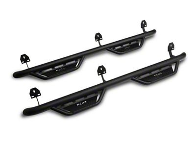 N-Fab Cab Length Podium Nerf Side Step Bars; Textured Black (09-18 RAM 1500 Quad Cab)
