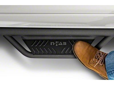 N-Fab Cab Length Podium Nerf Side Step Bars; Textured Black (15.5-18 RAM 1500 Quad Cab)