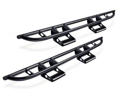 N-Fab Cab Length RKR Side Rails with Detachable Steps; Textured Black (14-18 Sierra 1500 Crew Cab)