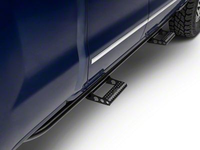 N-Fab Cab Length RKR Side Rails with Detachable Steps; Textured Black (14-18 Silverado 1500 Crew Cab)