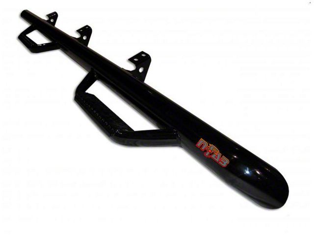 N-Fab Wheel 2 Wheel Bed Access Nerf Side Step Bars; Gloss Black (07-13 Silverado 1500, Excluding Extended Cab w/ 5.80-Foot Short Box)
