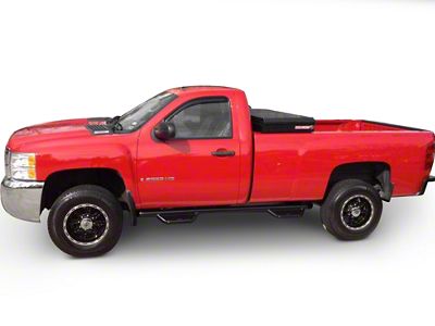 N-Fab Wheel 2 Wheel Bed Access Nerf Side Step Bars; Gloss Black (14-18 Silverado 1500, Excluding Regular Cab w/ 8-Foot Long Box)