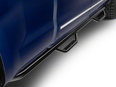 N-Fab Wheel 2 Wheel Nerf Side Step Bars; Gloss Black (14-18 Silverado 1500, Excluding Regular Cab w/ 8-Foot Long Box)