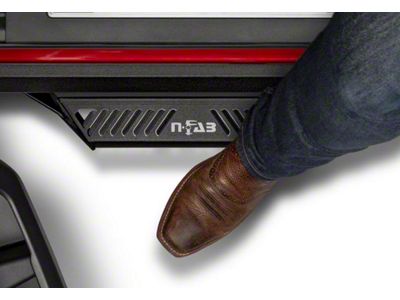 N-Fab Predator Pro Nerf Side Step Bars; Textured Black (14-18 Sierra 1500 Double Cab, Crew Cab)