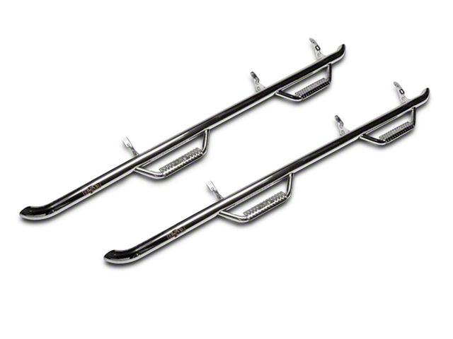 N-Fab Wheel 2 Wheel Nerf Side Step Bars; Polished Stainless (07-13 Sierra 1500 Extended Cab w/ Standard Box, Crew Cab)