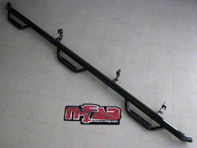 N-Fab Wheel 2 Wheel Bed Access Nerf Side Step Bars; Textured Black (09-14 F-150 SuperCab w/ 6-1/2-Foot & 8-Foot Bed)